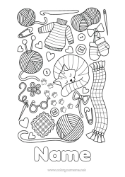 Colouring to customise Sweater Sewing Knitting Balls Of Wool