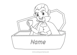 Free colouring Vampire Halloween Blood