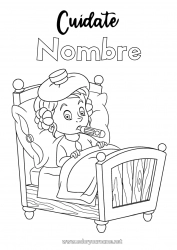 Colorear gratis Enfermo Chica