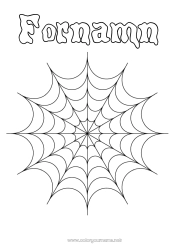 Gratis färgläggning Spindel Halloween Djur Insekter Spindelnät