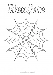 Colorear gratis Araña Halloween Animales Insectos Telaraña