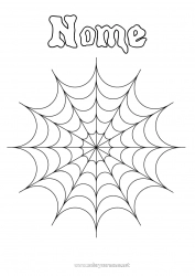 Desenho para personalizar Aranha Halloween Animal Insetos Teia de aranha