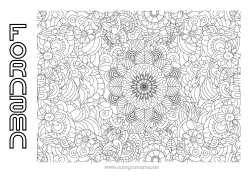 Gratis färgläggning Blommor Komplexa målarbilder Zentangle