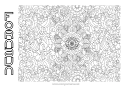 Gratis fargelegging Blomster Komplekse fargelegginger Zentangle