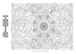 Kolorowanka za darmo Kwiaty Złożone kolorowanki Zentangle