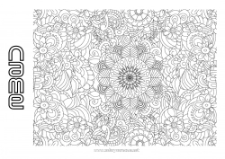 Free coloring Flowers Complex coloring pages Zentangle