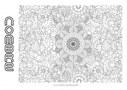 Dibujo libre Flores Dibujos complejos para colorear Zentangle