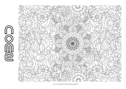 Desenho grátis Flores Colorações Complexas Zentangle