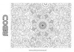 Disegno gratuito Fiori Colorazioni complesse Zentangle