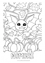 Colorear para personalizar Vampiro Murciélago Calabaza Halloween Aves y mamíferos voladores