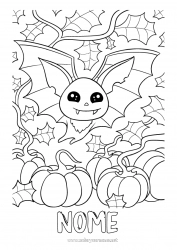 Desenho para personalizar Vampiro Morcego Abóbora Halloween Pássaros e mamíferos voadores