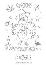 Disegno gratuito Zucca Thanksgiving Tacchino Foglie Animali da fattoria Ghianda