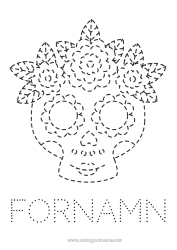Gratis färgläggning Skalle De dödas dag Lätta målarbilder Rita och färglägg Catrina Calaveras, dödskallar