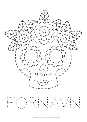 Gratis fargelegging Kranium De dødes dag Enkle fargelegginger Tegn og farglegg Catrina Calaveras, hodeskaller