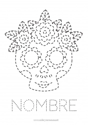 Colorear para personalizar Calavera Día de los Muertos Dibujos fáciles para colorear Trazo y color Catrina Calaveras