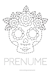 Desen liber de colorat Cranium Ziua Morților Desene de colorat ușoare Urmează și colorează Catrina Calaveras, capete de mort