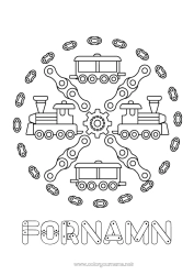 Gratis färgläggning Mandala Fordon Tåg Kollektivtrafik på land