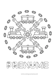 Pagină de colorat gratuită Mandala Vehicule Tren Transport public terestru