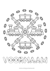 Gratis tekening Mandala Voertuigen Trein Openbaar vervoer over land