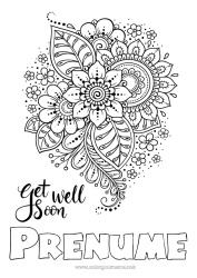 Desen liber de colorat Flori Liniștit și zen Bolnav Mandala