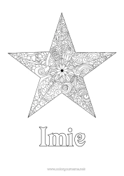 Kolorowanka do personalizacji Gwiazdy Zentangle