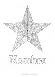 Colorear para personalizar Estrellas Zentangle