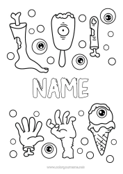 Free colouring Sweets Trick or treat? Halloween Treats, sweets Ice cream