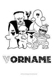 Kostenlose Zeichnung Vampir Geist Monster Mumie Hexe Wolf Halloween Waldtiere Frankenstein Werwolf