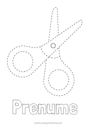 Pagină de colorat gratuită Urmează și colorează Materiale școlare Foarfecă