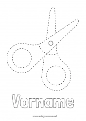 Malvorlage anpassen Spur und Male Schulbedarf Schere