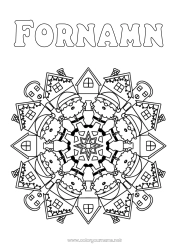 Gratis färgläggning Jultomten Mandala