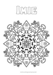 Kolorowanka do personalizacji Święty Mikołaj Mandala