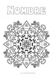 Colorear gratis Papá Noel Mandala