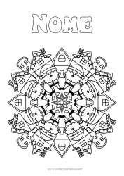 Desenho grátis Pai Natal Mandala