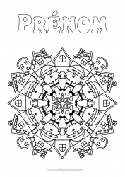 Coloriage gratuit Père Noël Mandala