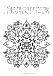 Pagină de colorat personalizată Moș Crăciun Mandala