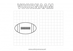 Gratis kleurplaat Sport Activiteiten voor Kinderen Rugby Rugbybal Teamsporten