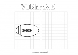 Malvorlage anpassen Sport Kinderaktivitäten Rugby Rugbyball Mannschaftssportarten