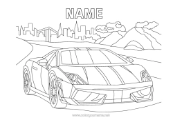 Free colouring Vehicles Car Racing car Cars, vans and motorhomes Race cars and circuits
