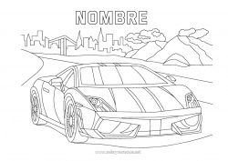 Colorear para personalizar Vehículos Coches Coche de carreras Automóviles, furgonetas y autocaravanas Vehículos de carreras y pistas