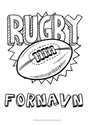Gratis fargelegging Sport Rugby Rugbyball Lagidrett