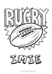 Kolorowanka za darmo Sport Rugby Piłka rugby Sporty drużynowe