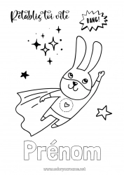 Coloriage à personnaliser Malade Héros Lapin Animaux de la forêt