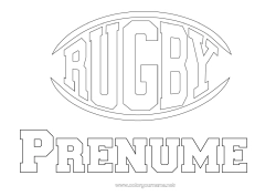 Pagină de colorat personalizată Sport Rugby Sporturi de echipă