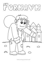 Gratis fargelegging Monster Slott Frankenstein
