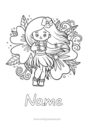 Colouring to customise Sport Dance Hibiscus Island Artistic Sports Hula