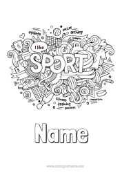 Free colouring Sport Mandala Symbols Other sports Bowling