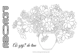 Pagină de colorat personalizată Flori Bolnav Vază Buchet