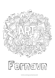 Gratis tegning Kunst Mandala Pensel Fargeblyant Fargeblyant Kunsthåndverkere Skoleutstyr Maler Heftomslag