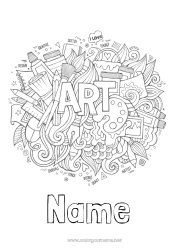 Coloring to customize Art Mandala Brush Coloured pencil Pencil Artistic Professions School supplies Painter Notebook Covers